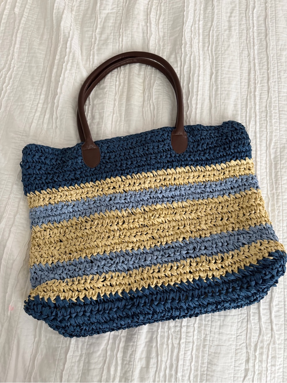 Abercrombie PACKABLE straw tote bag NWOT